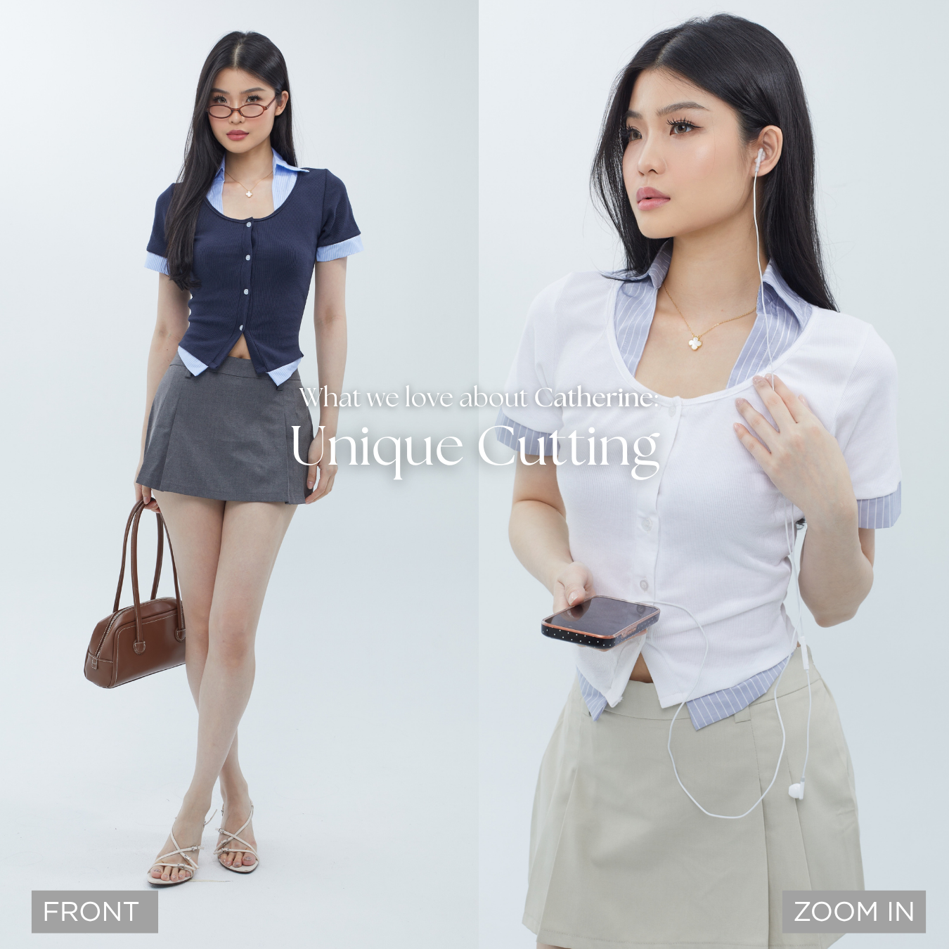 She Wears Sugar – Kelly Cardigan Shirt | Shirt Wanita Kemeja Atasan Wanita Korean Style Outfit Kampus Baju Fit Body