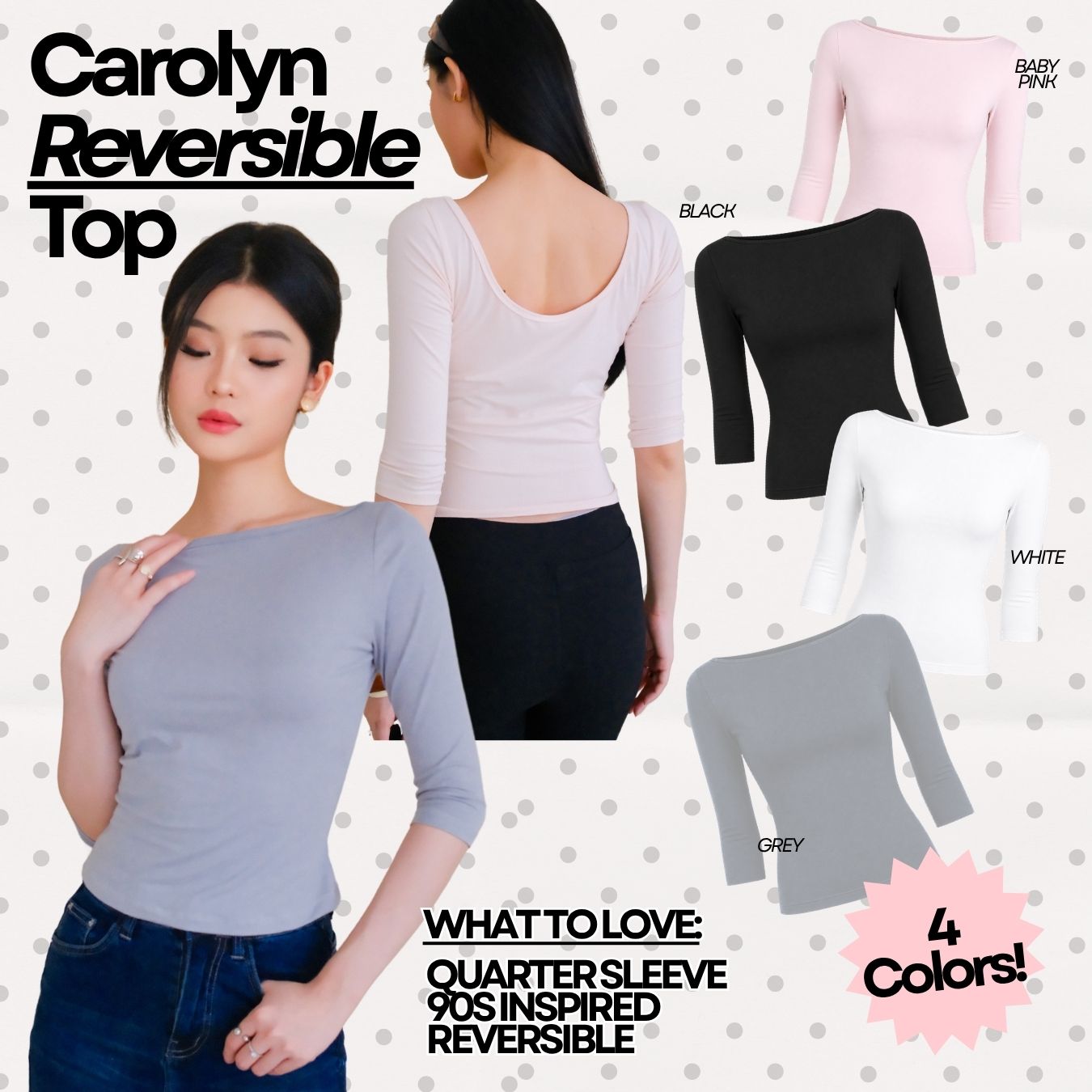 Carolyn Quarter Sleeve Top
