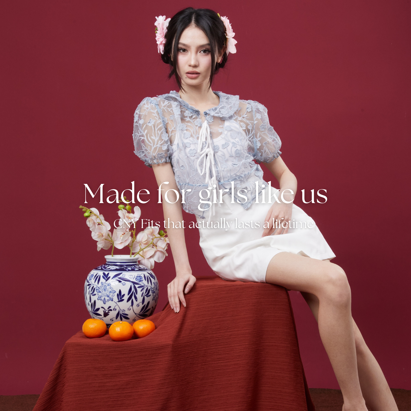 She Wears Sugar – Empress Cardigan | Top Wanita Tulle Bordir Puff Sleeve Loose Fit Ribbon Detail