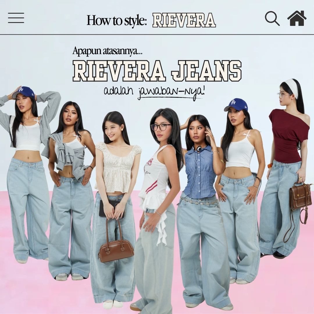 SHEWEARSSUGAR X VARREL RIEVERA — Rievera Baggy Jeans | Low Waist Oversize Denim Loose Woman Stylish | Roblox Denim | Celana Wanita