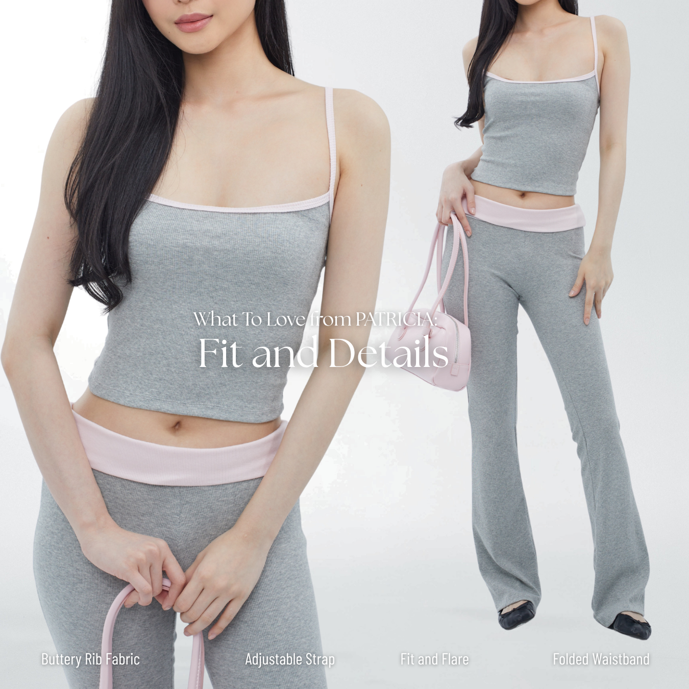 She Wears Sugar – Patricia Set | Tank Top Wanita Celana Training Wanita Sweatpants Wanita Set Baju Wanita Korean Style Y2K Outfit Fit Body