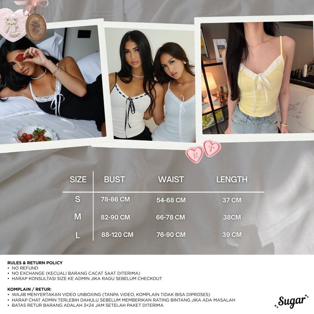 She Wears Sugar – Espresso Tank | Tank Top Wanita Summer Bali Outfit Coquette Aesthetic Korean Style
