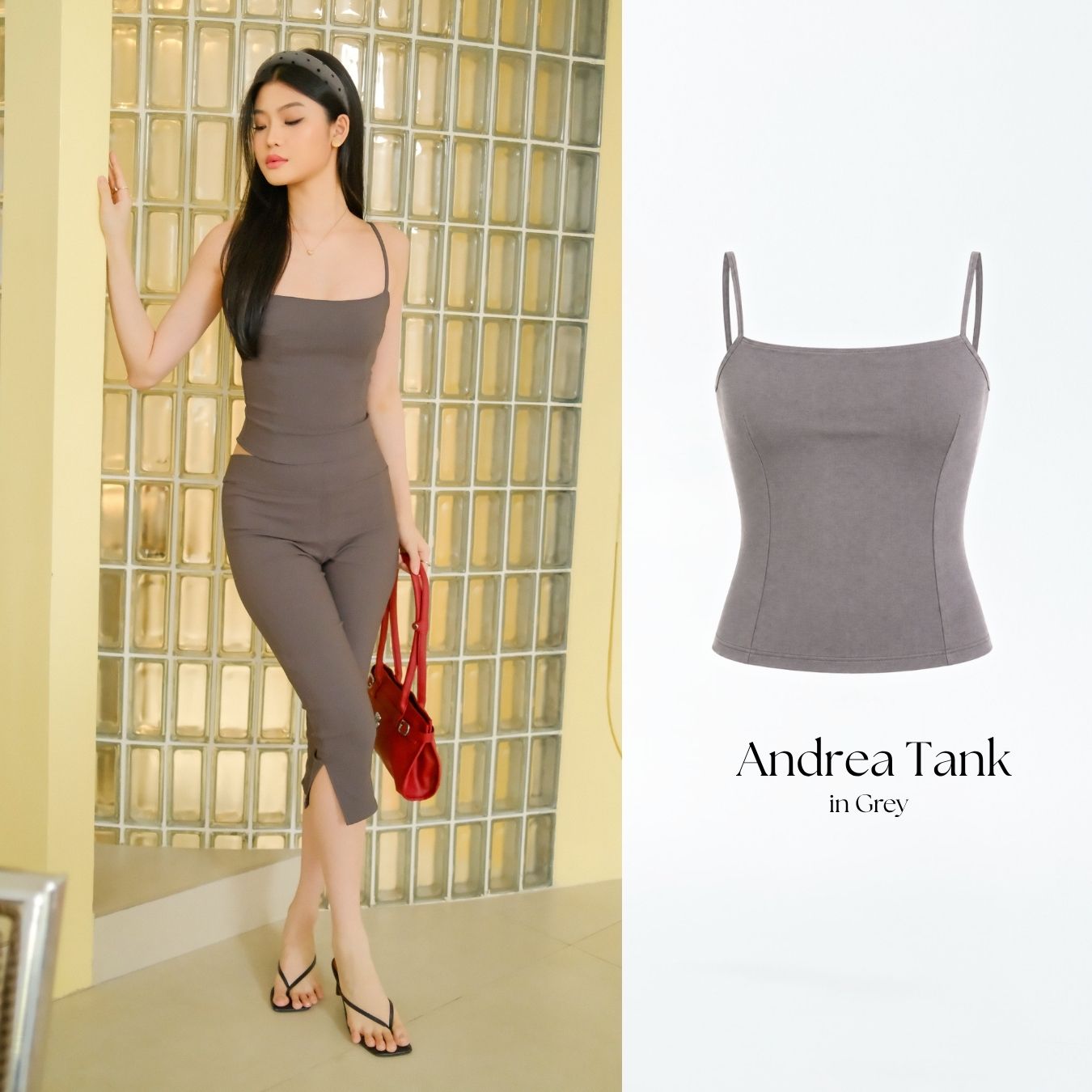 She Wears Sugar – Andrea Corset Tank | Tank Top Wanita Halter Neck Top Baju Atasan Wanita Terbaru Atasan Cewe Korean Style Fit Body