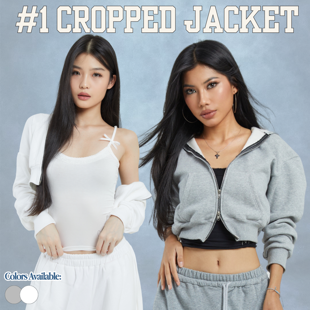 SHEWEARSSUGAR X VARREL RIEVERA — Manon Crop Zip Jacket | Airport Outfit | Jaket Sweater | Wanita Cewe | Jaket perempuan |