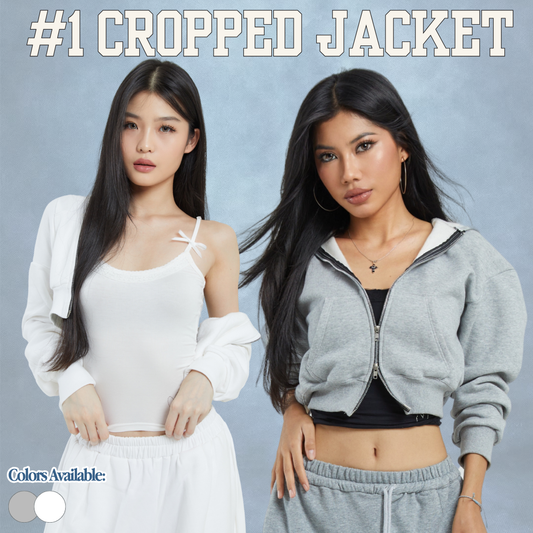 SHEWEARSSUGAR X VARREL RIEVERA — Manon Crop Zip Jacket | Airport Outfit | Jaket Sweater | Wanita Cewe | Jaket perempuan |