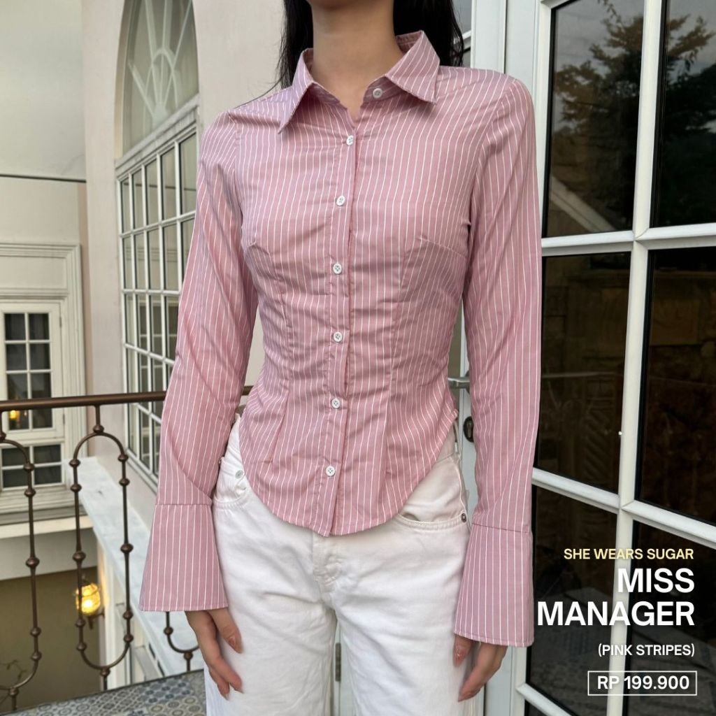 SHEWEARSSUGAR x SHAGUFFTA - Miss Manager Shirt | Shirt Wanita Ngantor | Atasan Wanita Kemeja