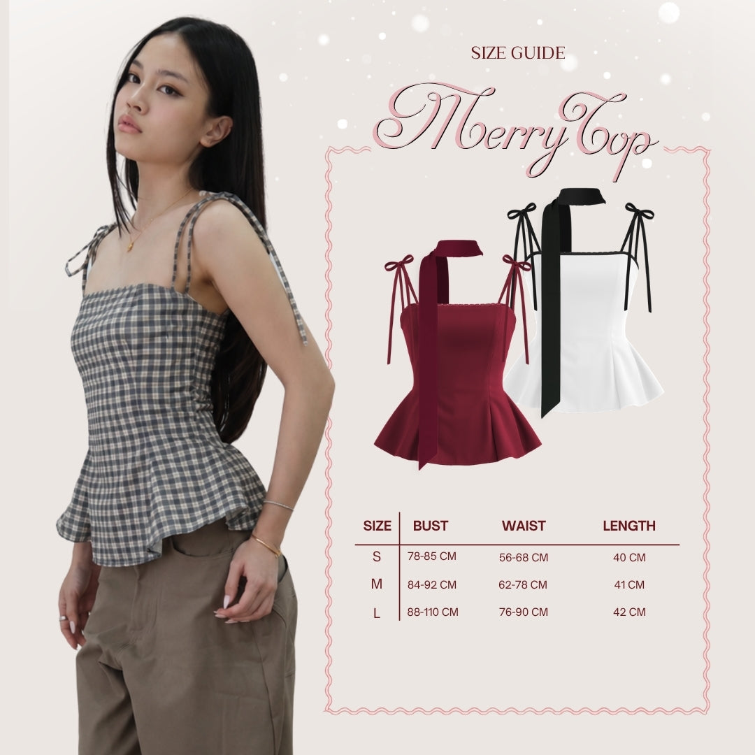 She Wears Sugar – Merry Top | Christmas Top Wanita Halter Neck Scarf Atasan Natal Baju Fit Body