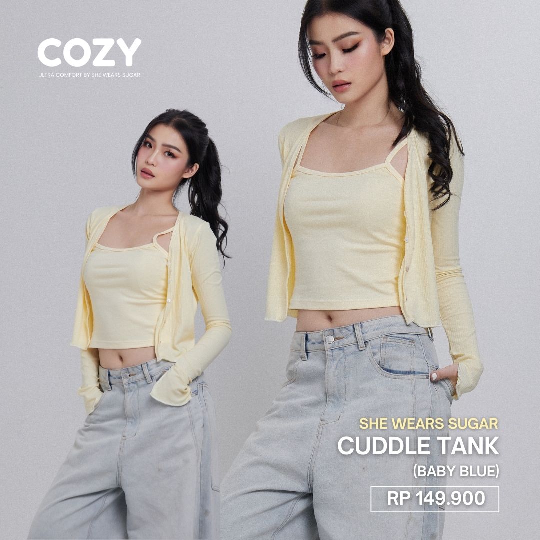SHEWEARSSUGAR - COZY Cuddle Classic Tank | Tank Top Wanita | Atasan Wanita | Top Wanita