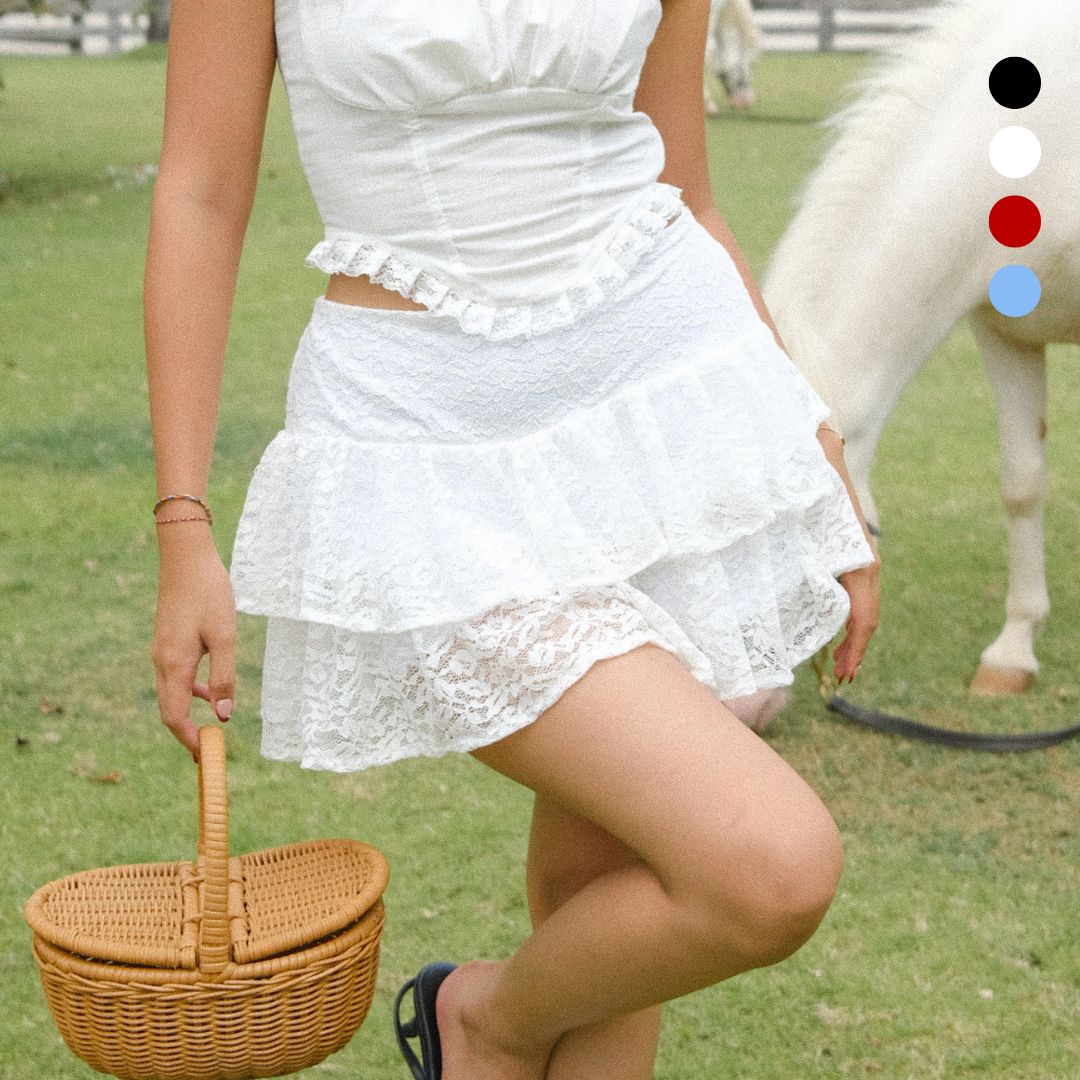 Shewearssugar x Zeta Blanco – Buttercup Skort | Wanita Rok Celana Polycotton High Waist