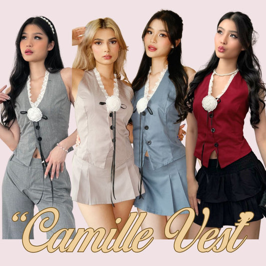 She Wears Sugar --  Camille Vest | Atasan Wanita | Outfit Korea | Rompi