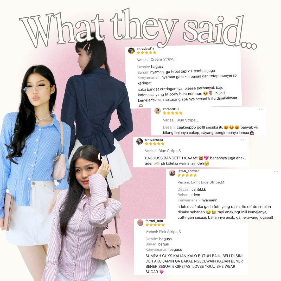 SHEWEARSSUGAR x SHAGUFFTA - Miss Manager Shirt | Shirt Wanita Ngantor | Atasan Wanita Kemeja