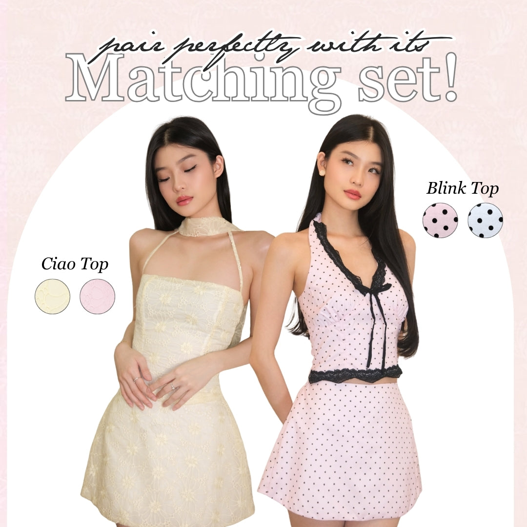 Shewearssugar - Coco Skort | Skirt | Rok Pendek | Organza | Motif Bunga | Wanita