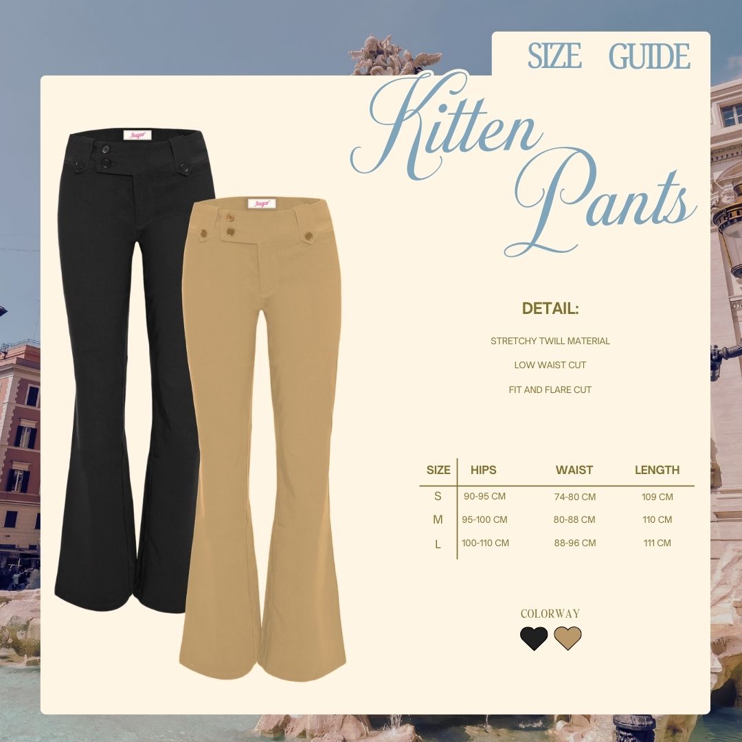 Shewearssugar - Kitten Pants | Celana Panjang Wanita | Bawahan Wanita | Celana Santai | Celana Casual Wanita | Celana Panjang Wanita Casual