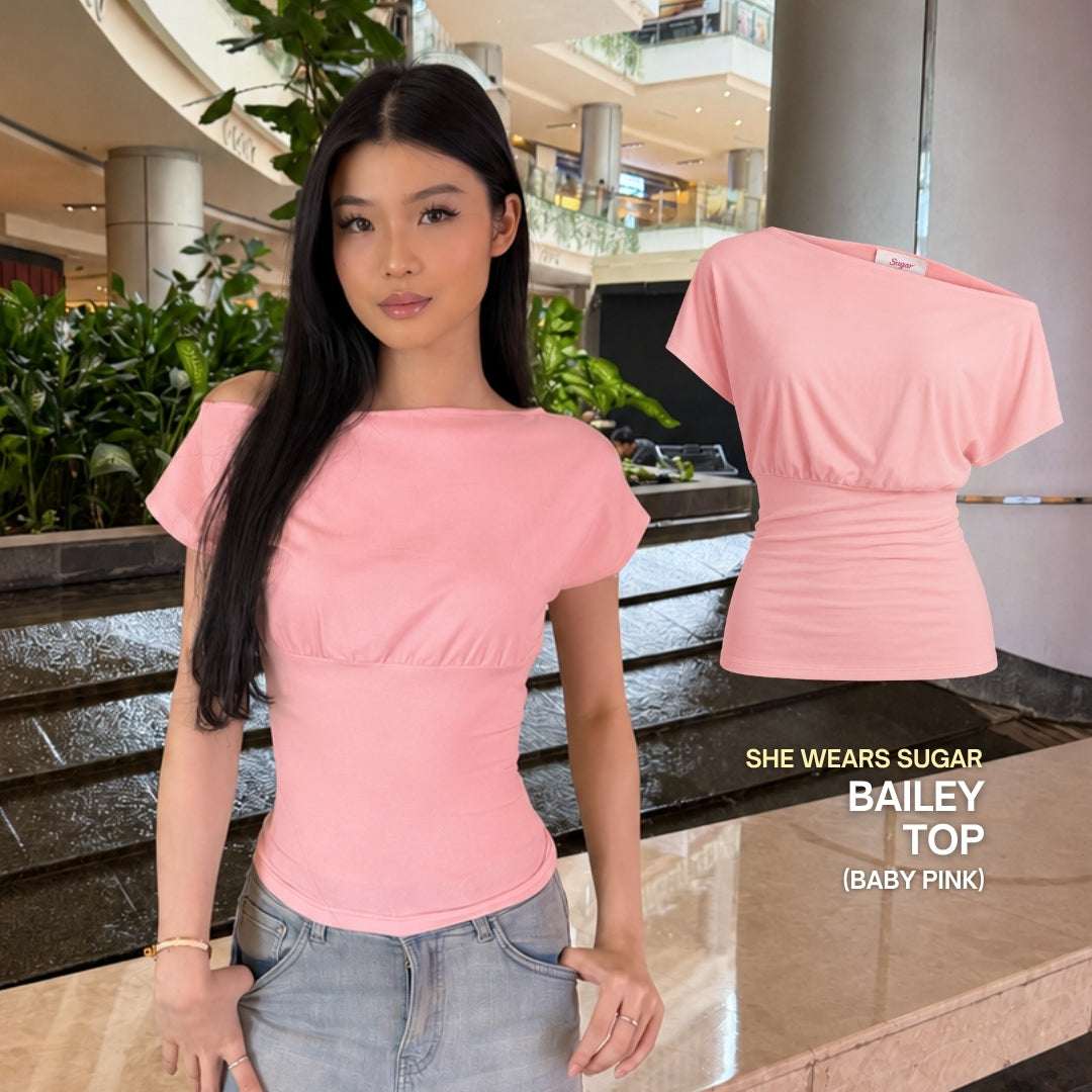 She Wears Sugar x Varrel Rievera – Bailey Fitted Top | Kaos Wanita Fitted Tee T Shirt Wanita Atasan Cewe Korean Style Fit Body