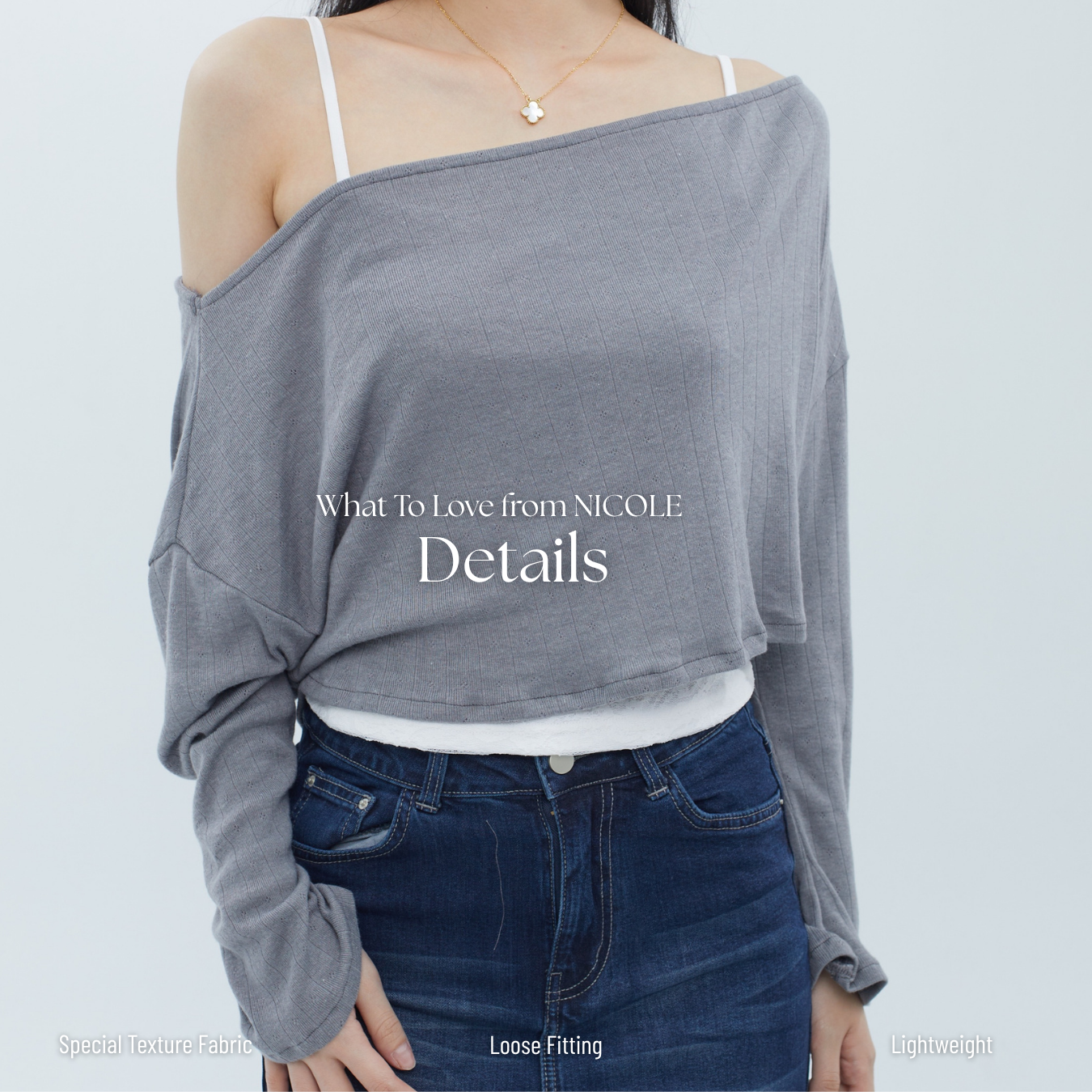 She Wears Sugar – Nicole Sweater | Sweater Wanita Rajut Korean Style Outer Wanita Lengan Panjang Baju Atasan Wanita Terbaru
