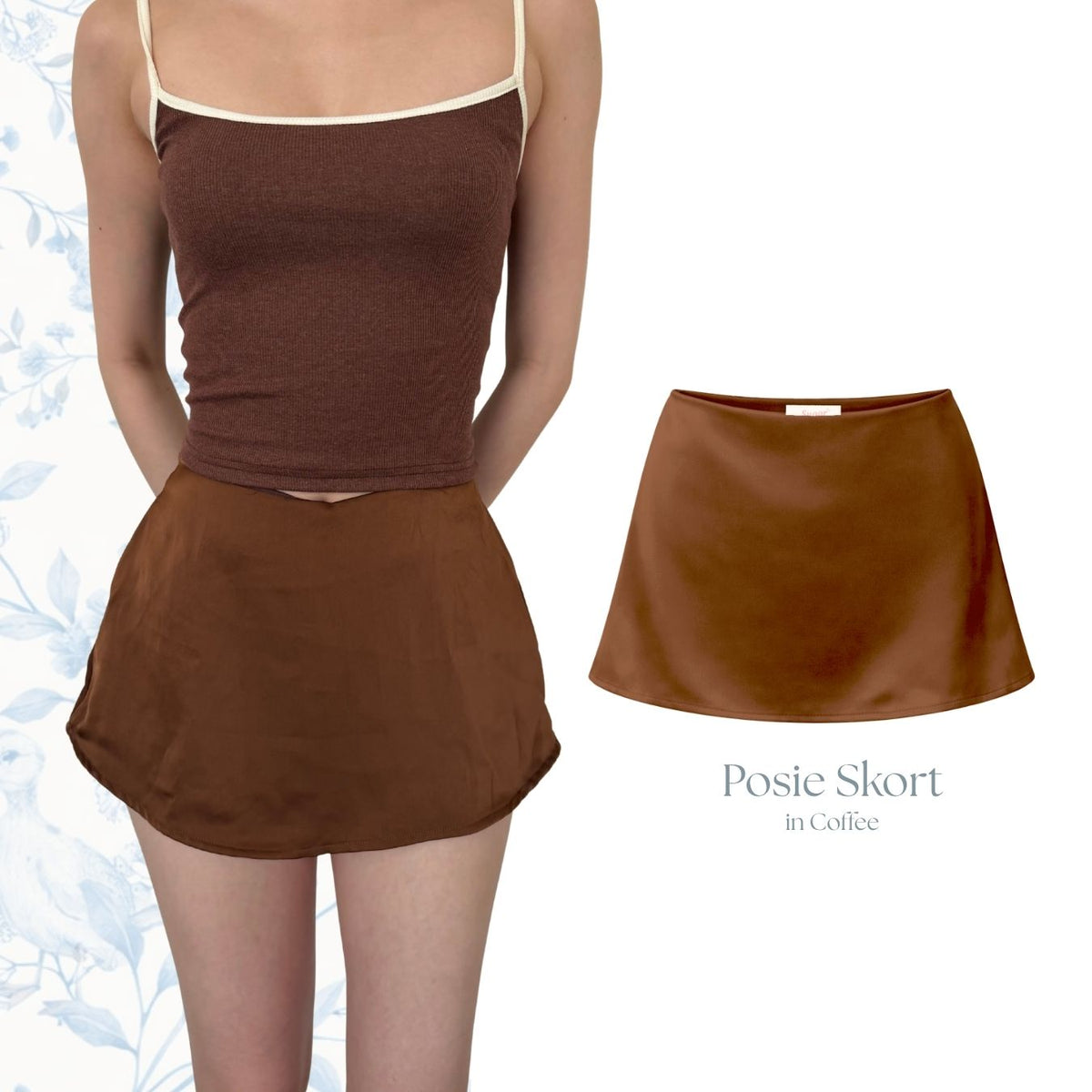 She Wears Sugar x Isabella – Posie Micro Skort | Skort Wanita Low Waist Mini Rok Celana Y2K Outfit Fit Body