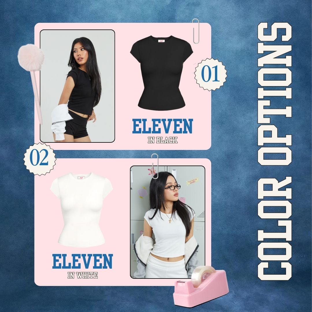 SHEWEARSSUGAR X VARREL RIEVIERA — Eleven Baby Tee | Baju Atasan Crop Top Wanita Cewe | Fitted Tee