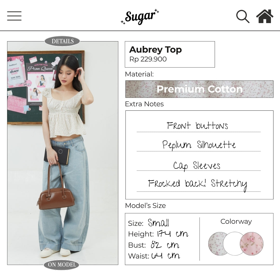 SHEWEARSSUGAR X VARREL RIEVERA — Aubrey Babydoll Top | Atasan Wanita Kekinian Casual Cute