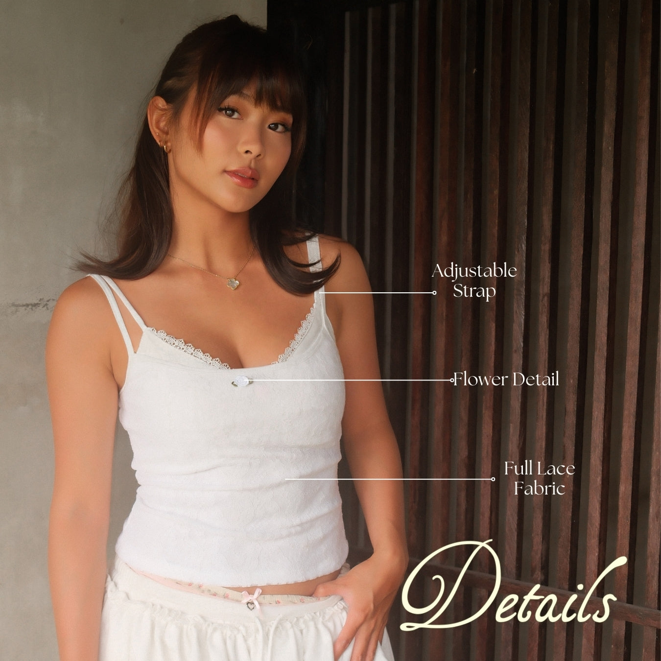 She Wears Sugar x Isabella – Tulip Tank | Tank Top Wanita Lace Fit Body Atasan Cewe Coquette Y2K Top
