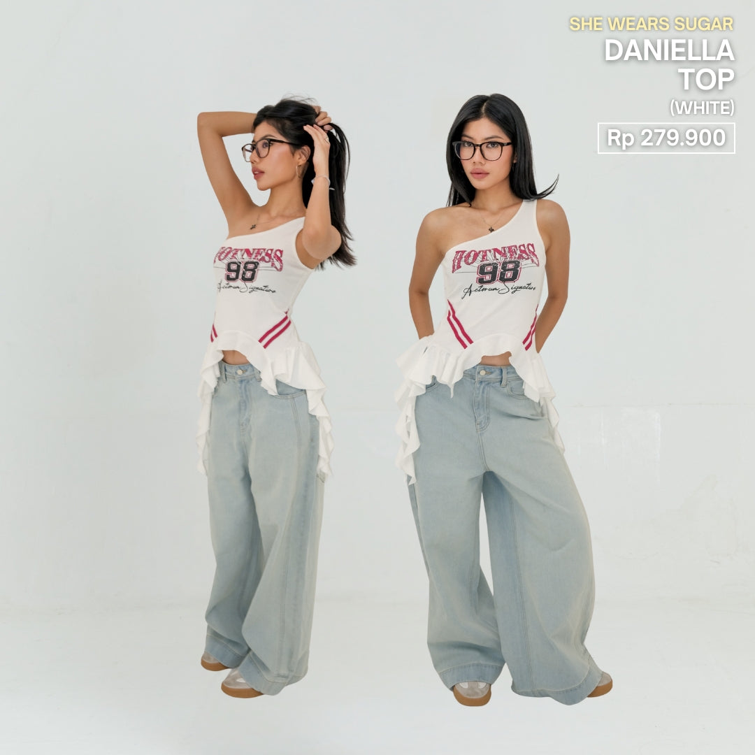 She Wears Sugar x Varrel Rievera – Daniella Top | Babydoll Blouse Korean Style Coquette Outfit Fit Body Daily Wear