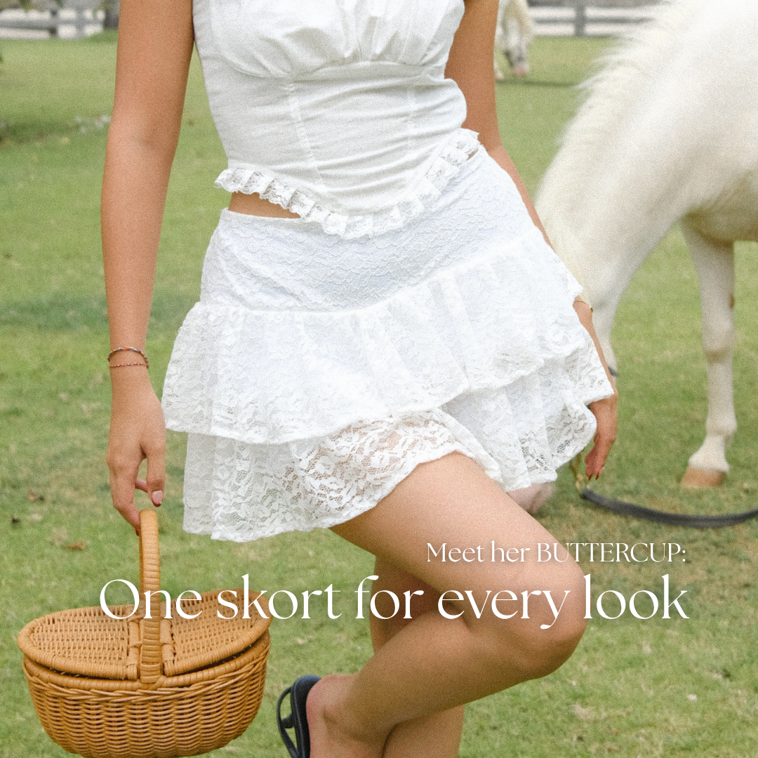 She Wears Sugar x Zeta Blanco – Buttercup Skort | Skort Wanita Rok Celana Wanita High Waist Korean Style Outfit