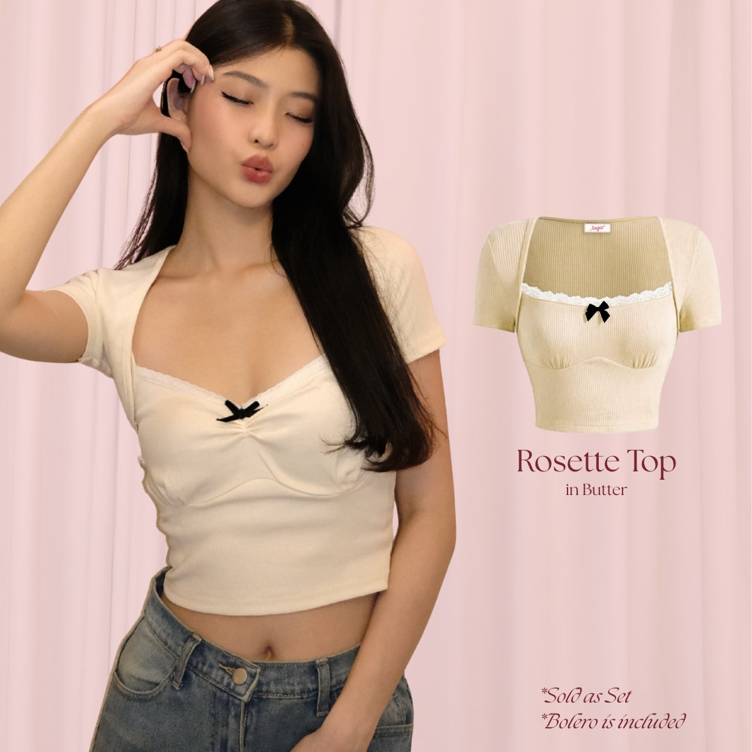 SHEWEARSSUGAR  -- Rosette Top | Atasan Wanita | Top Wanita Renda | Top Pita | Beach Wear
