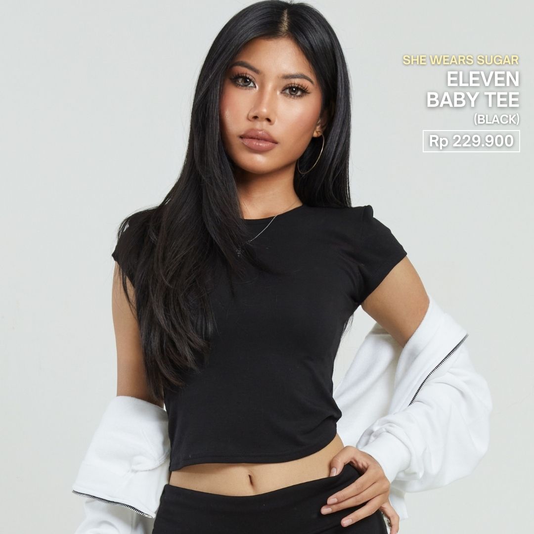 SHEWEARSSUGAR X VARREL RIEVIERA — Eleven Baby Tee | Baju Atasan Crop Top Wanita Cewe | Fitted Tee