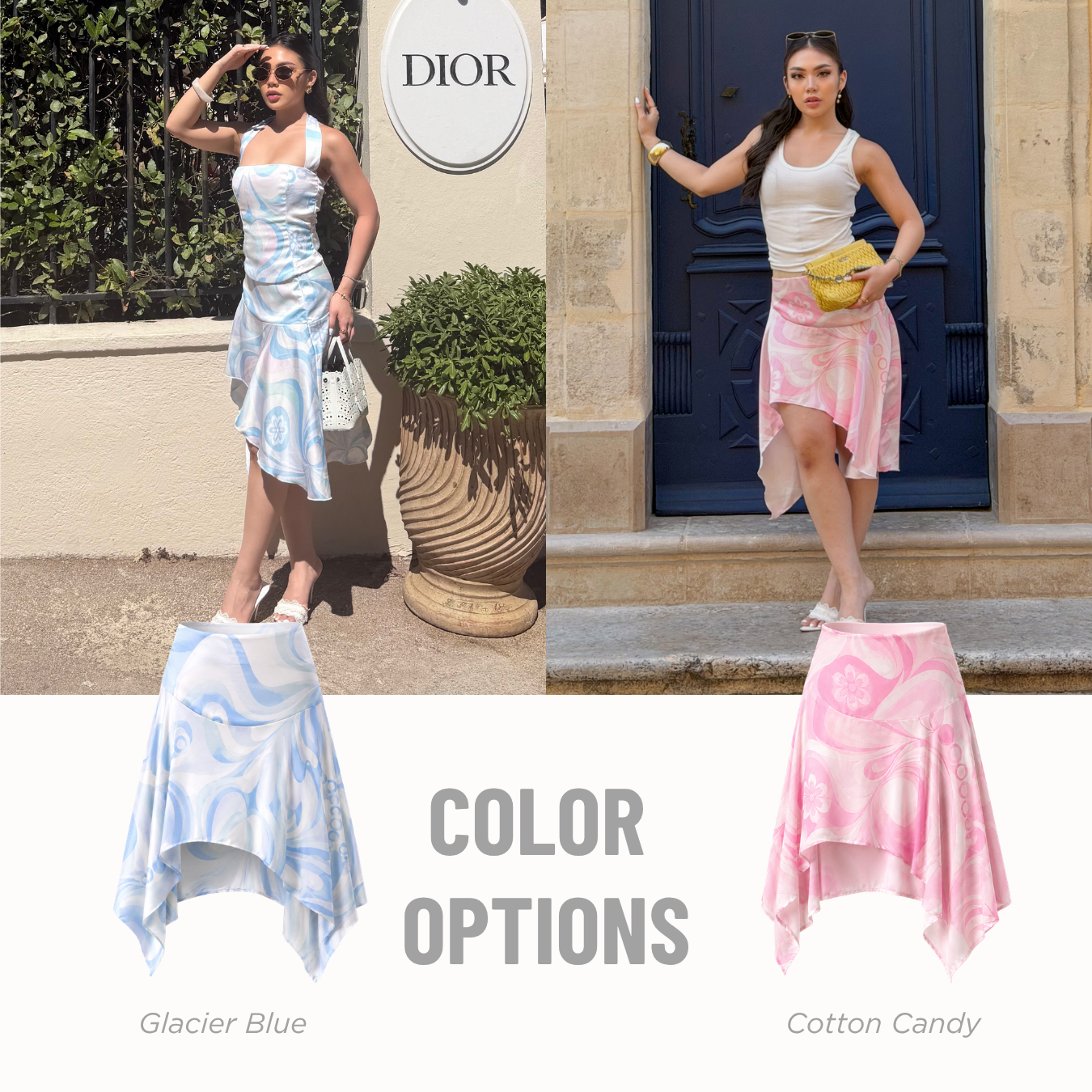 She Wears Sugar – Tropez Baby Skirt | Ruffle Skirt Asymmetrical Satin Korean Style Beachwear Coquette Outfit