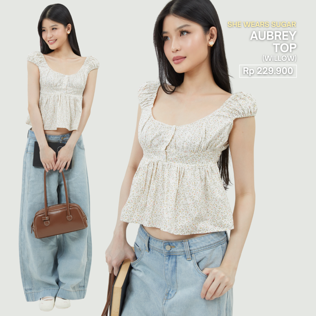 SHEWEARSSUGAR X VARREL RIEVERA — Aubrey Babydoll Top | Atasan Wanita Kekinian Casual Cute