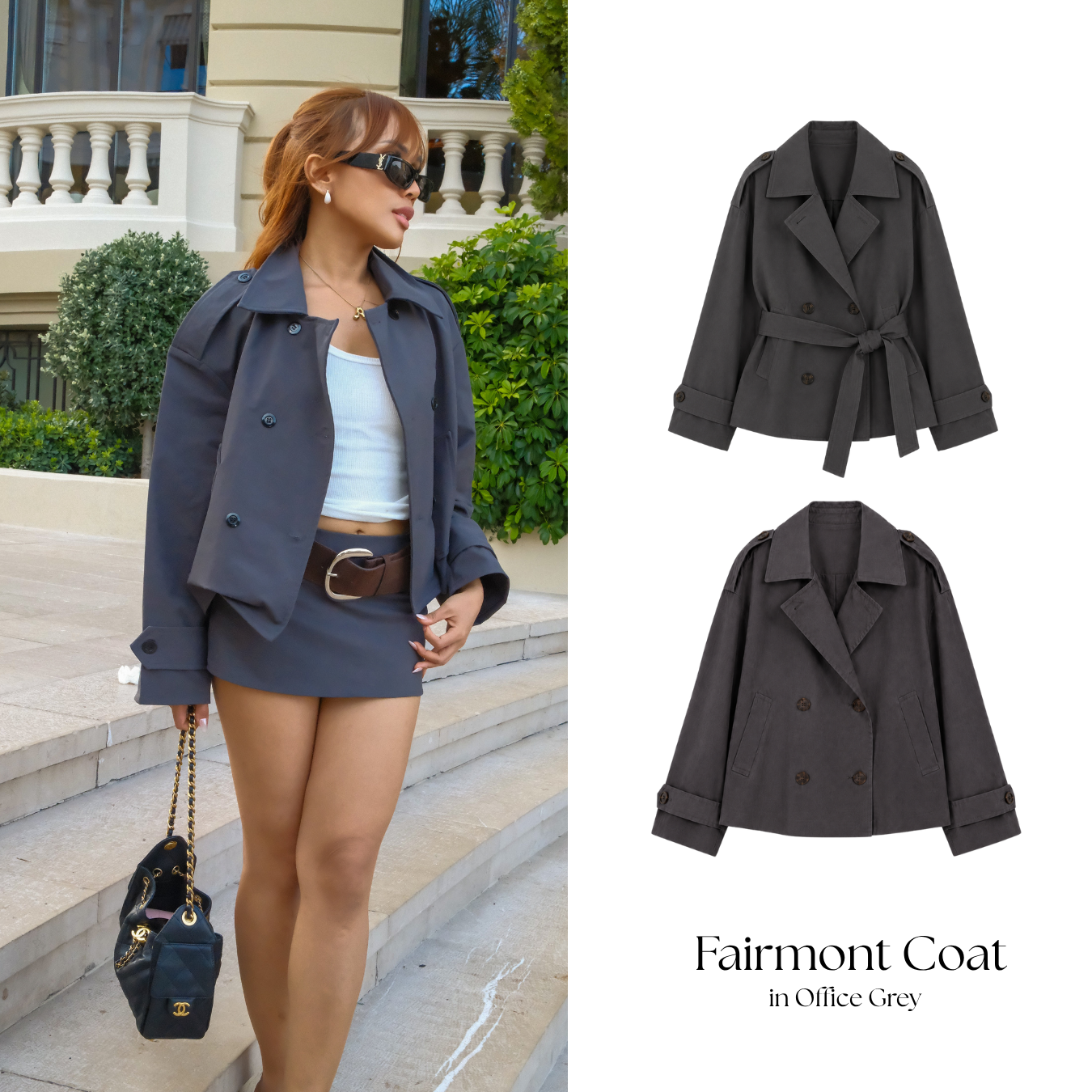 She Wears Sugar – Fairmont Trench Coat | Outer Wanita Trench Coat Korean Style Office Summer Bali Outfit Premium Wanita