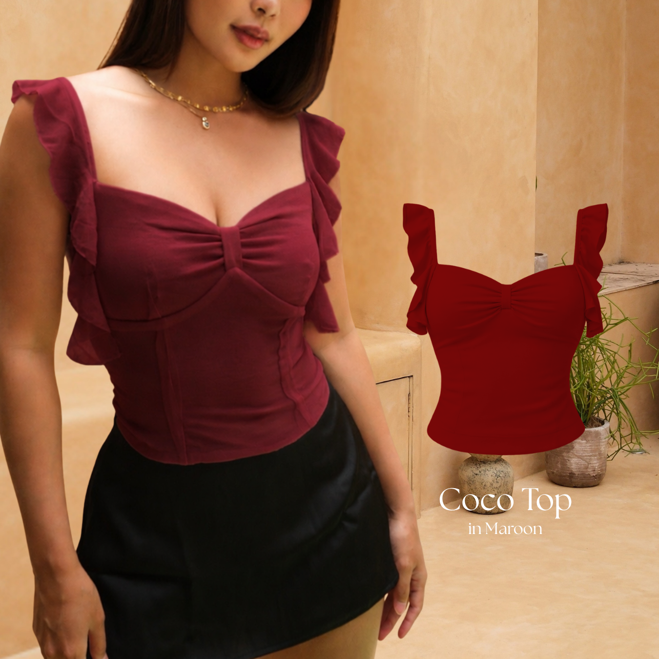 She Wears Sugar x Isabella – Coco Top | Baju Atasan Wanita Terbaru Tank Top Wanita Atasan Cewe Korean Style Summer Outfit Bali