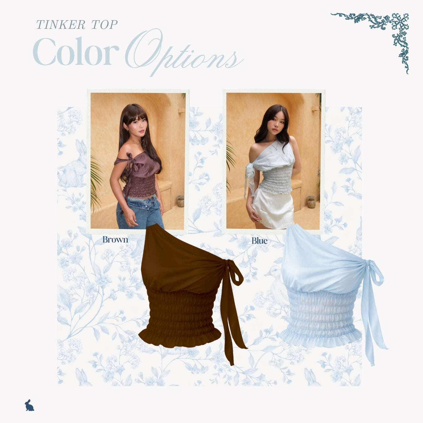She Wears Sugar x Isabella – Tinker Top | Baju Atasan Wanita Terbaru One Shoulder Top Tank Top Wanita Atasan Cewe Korean Style Summer Outfit Beachwear Blue Outfit