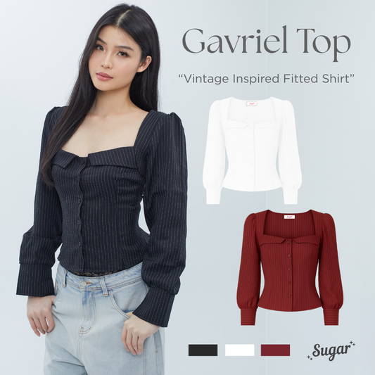 She Wears Sugar – Gavriel Top | Kemeja Wanita Fitted Shirt Atasan Wanita Baju Fit Body Top Korean Style