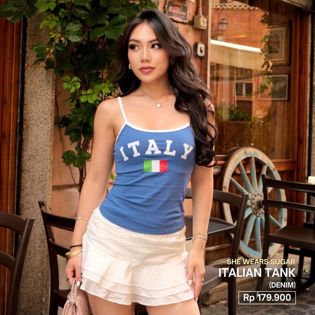 Shewearssugar - Italian Tank | Tank Top Wanita | Atasan Wanita | Coquette