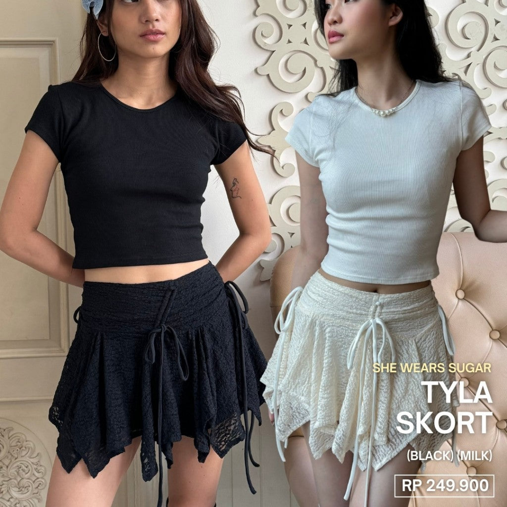 She Wears Sugar – Tyla Skort | Skort Wanita Rok Celana Wanita Outfit Korea Korean Style Bawahan Wanita Y2K Fit Body