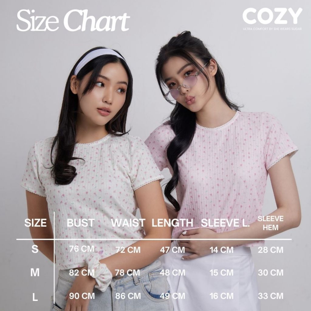 SHEWEARSSUGAR COZY -  BABY TEE | Pakaian Wanita | Top Wanita | Baju Korea | Coquette Outfit