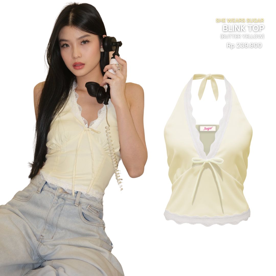 She Wears Sugar – Blink Top | Atasan Wanita Stylish Baju Atasan Wanita Terbaru Y2K Top Korean Style Konser Outfit