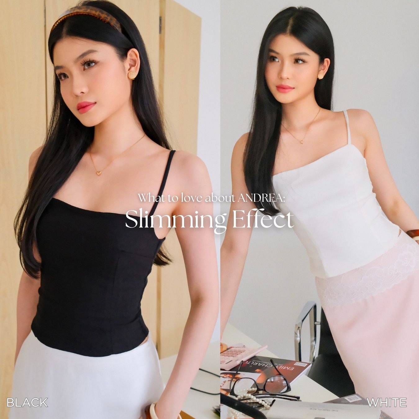 She Wears Sugar – Andrea Corset Tank | Tank Top Wanita Halter Neck Top Baju Atasan Wanita Terbaru Atasan Cewe Korean Style Fit Body