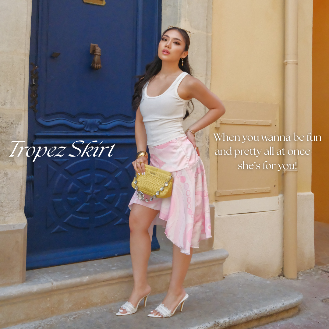She Wears Sugar – Tropez Baby Skirt | Ruffle Skirt Asymmetrical Satin Korean Style Beachwear Coquette Outfit