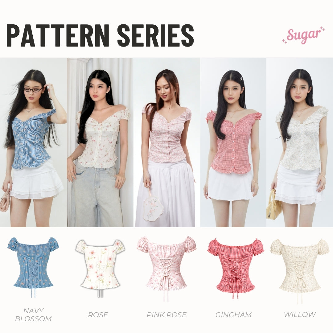 She Wears Sugar x Varrel Rievera – Carmen Top | Fitted Shirt Babydoll Blouse Atasan Wanita Korean Style Baju Atasan Wanita Terbaru Coquette Outfit