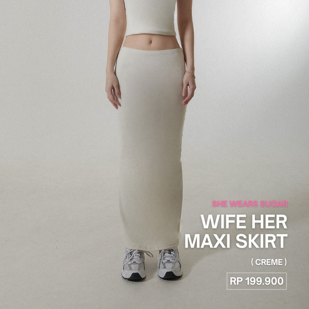 Sugar Basics - Wife Her Knitted Bodycon Maxi Skirt