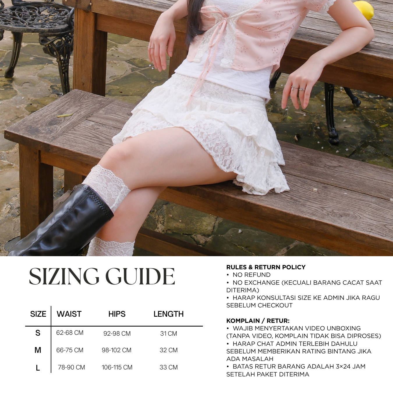 She Wears Sugar x Zeta Blanco – Buttercup Skort | Skort Wanita Rok Celana Wanita High Waist Korean Style Outfit