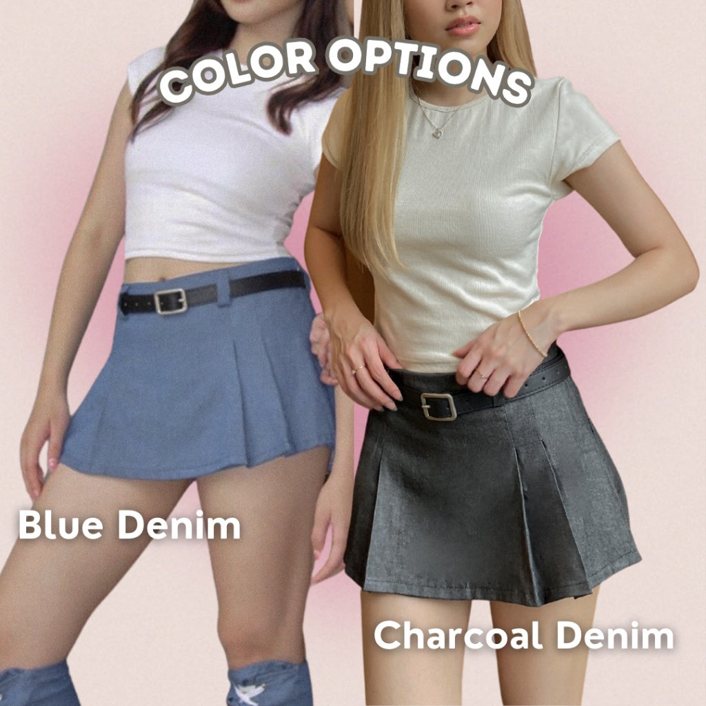 She Wears Sugar – Meow Denim Skort | Skort Wanita Rok Celana Wanita Denim Y2K Outfit Korea Korean Style Blue Outfit