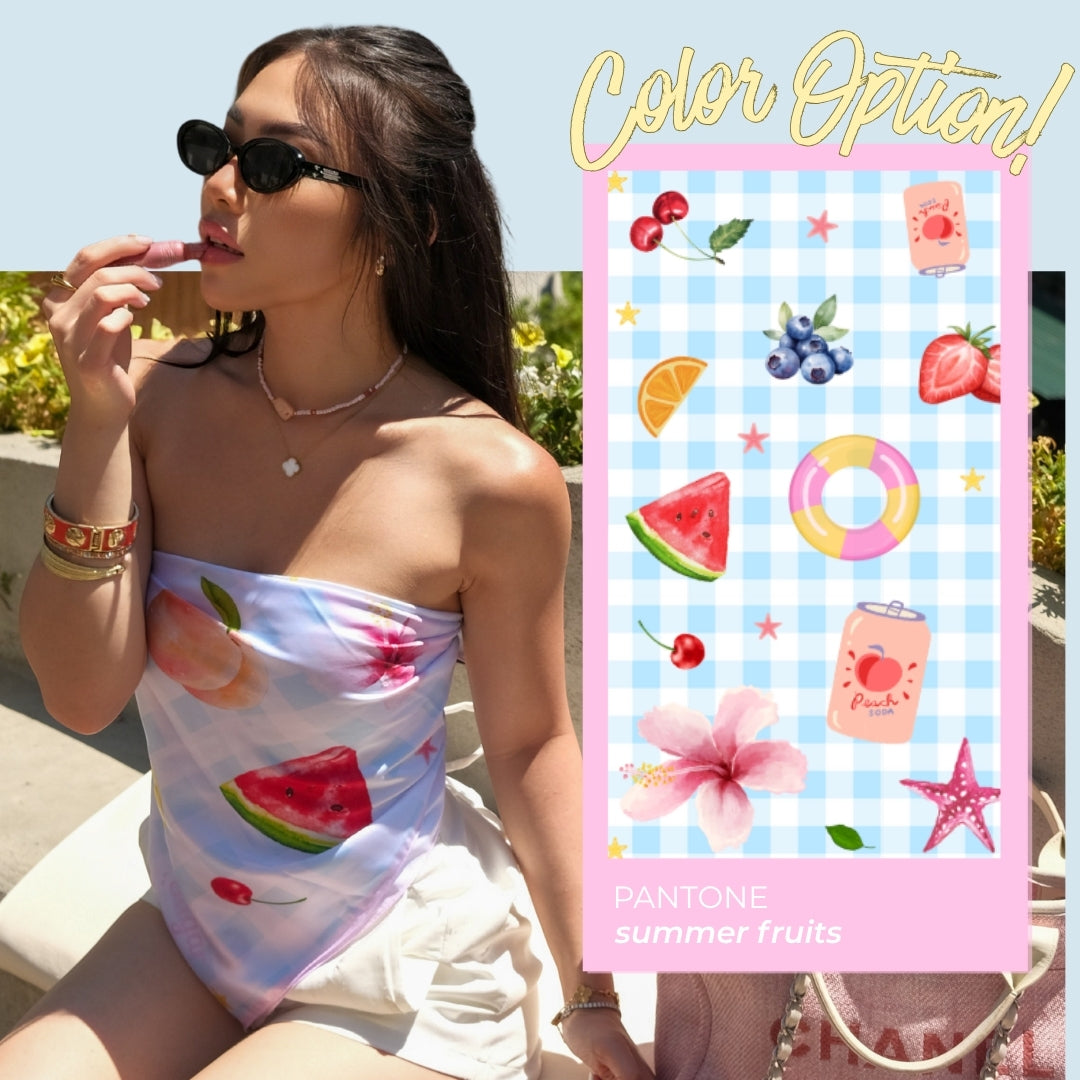 Shewearssugar - Picnic Scarf Top | Scarf Top Wanita Summer | Picnic Top Cewek | Coquette Top Summer Look | Atasan Wanita