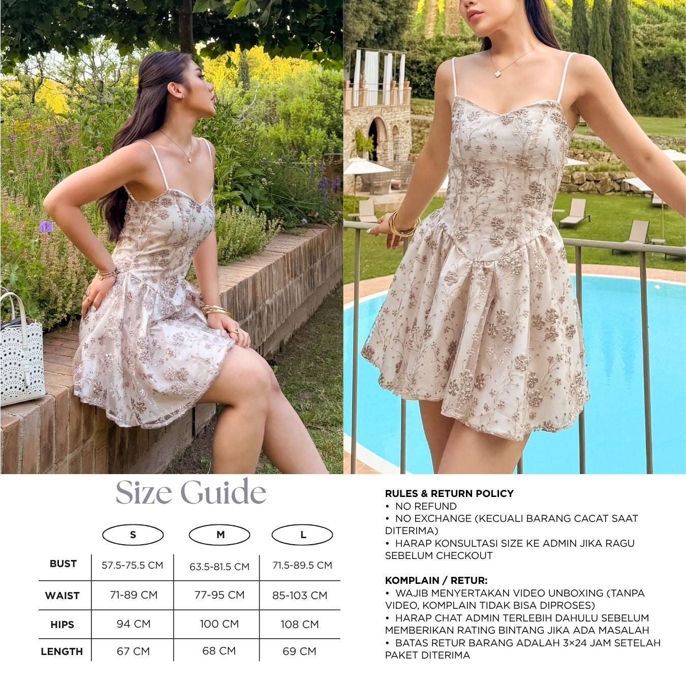 She Wears Sugar – Reese Dress | Floral Wanita Party Wedding Mini Dress Summer Bali Outfit