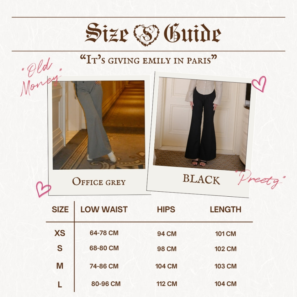 She Wears Sugar -- Emily Pants | Celana Panjang Wanita | Bawahan Wanita | Kulot | Celana Flare | Corpcore