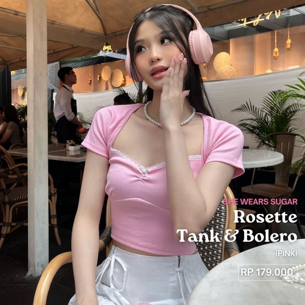 SHEWEARSSUGAR  Rosette Top | Atasan Wanita | Top Wanita Renda | Top Pita | Beach Wear