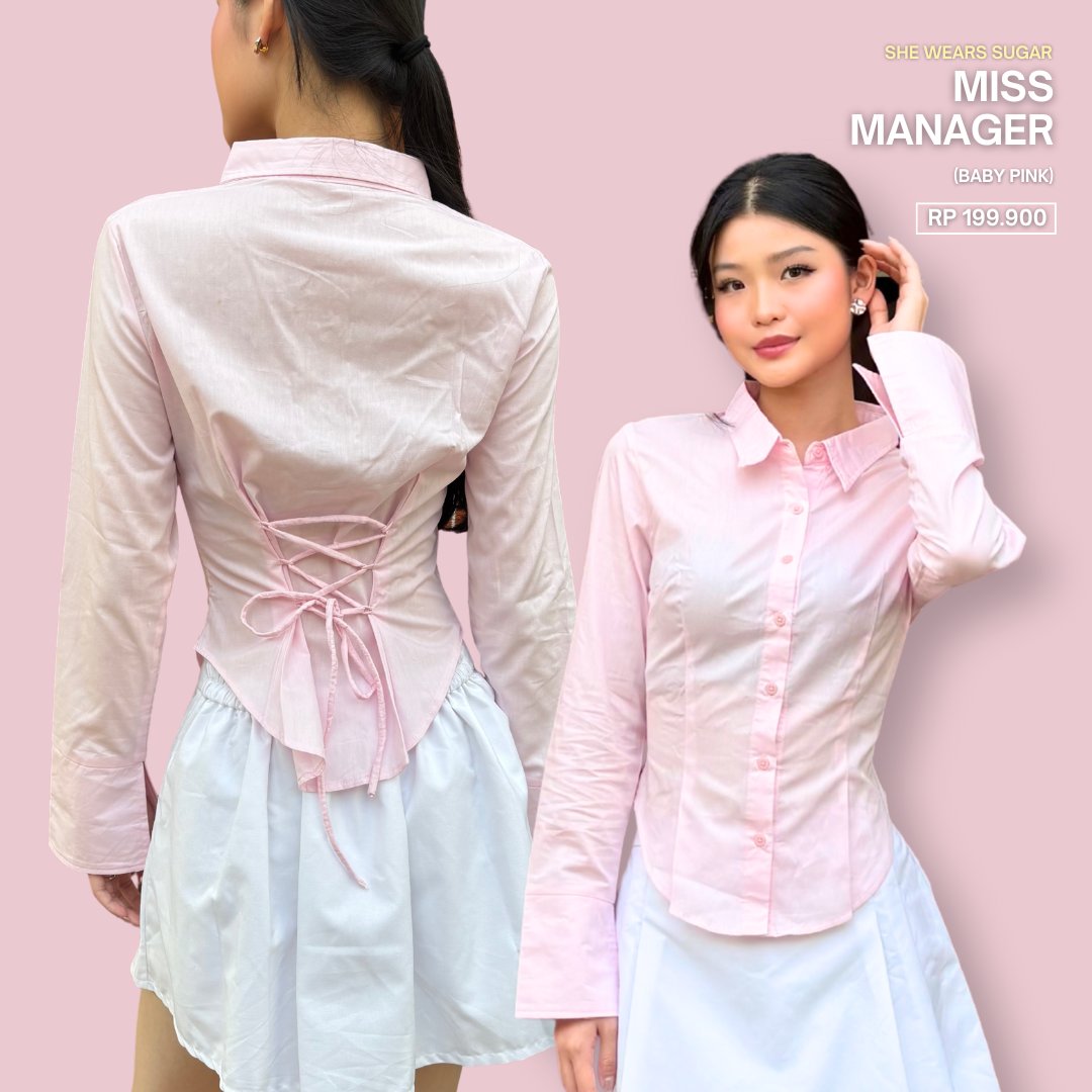 SHEWEARSSUGAR x SHAGUFFTA - Miss Manager Shirt | Shirt Wanita Ngantor | Atasan Wanita Kemeja