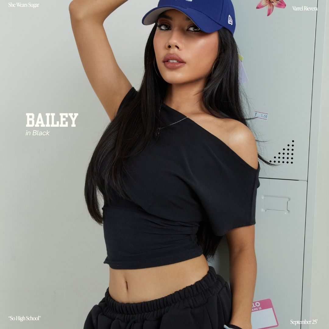 She Wears Sugar x Varrel Rievera – Bailey Fitted Top | Kaos Wanita Fitted Tee T Shirt Wanita Atasan Cewe Korean Style Fit Body