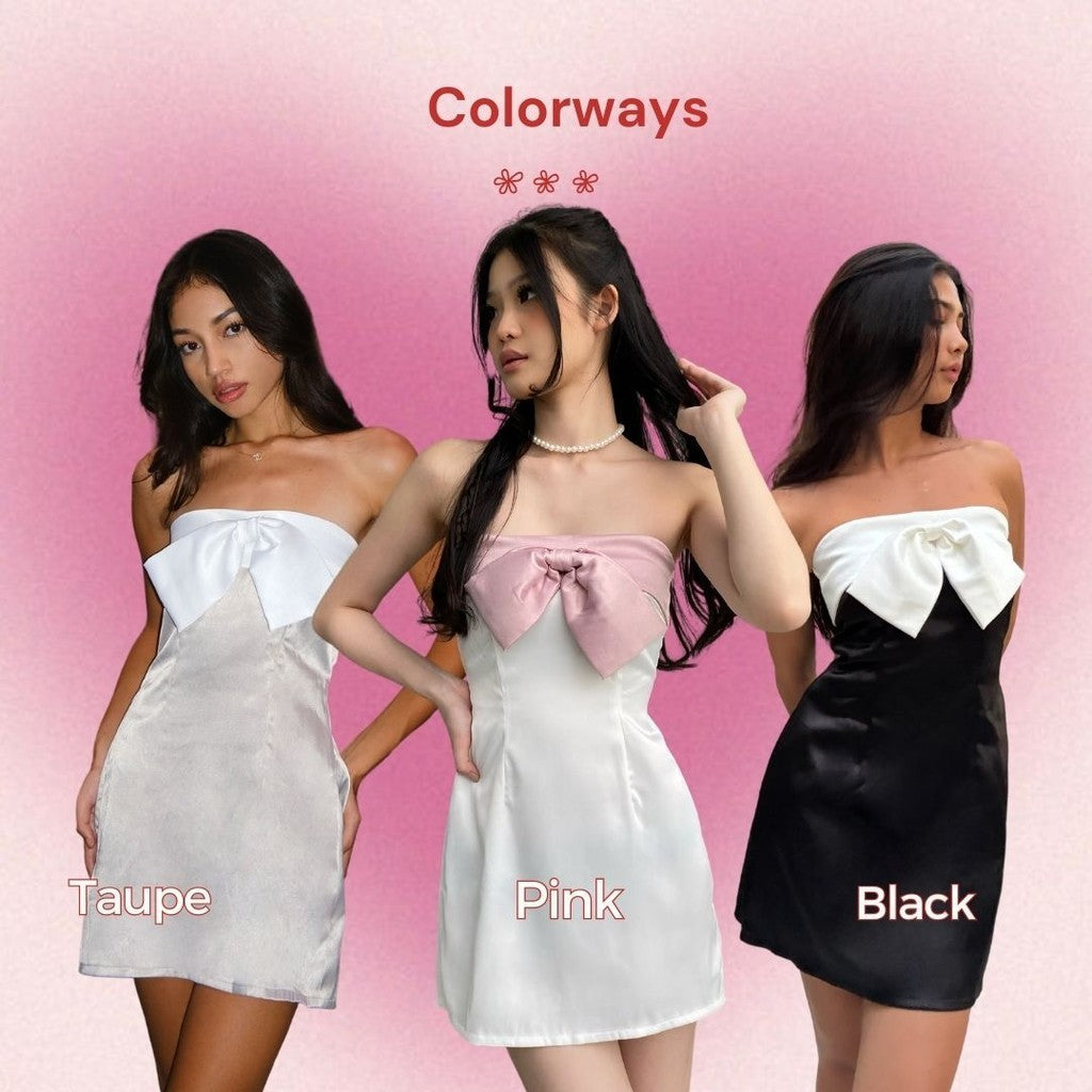 SHEWEARSSUGAR Kiss Me Dress | Dress Wanita | Mini Dress | Valentine Outfit | Dress Pink | Baju Pesta | Dress Pita | Ribbon